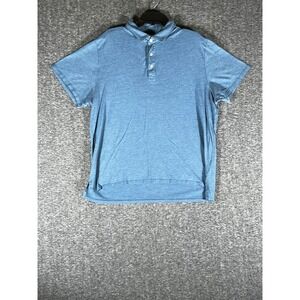Bonobos Slim Fit Blue Heathered Polo Shirt XXL Drytex Cotton Modal Short Sleeve